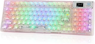 OUSEITECH F98pro ゲーミングキーボード 透明キーボ…