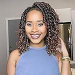 Fulcrum Passion Twist Hair 10 Inch, 8 Packs Passion Twist Crochet Hair for Black Women, Prelooped Crochet Twist Hair with Curly Ends (10Inch, T30)