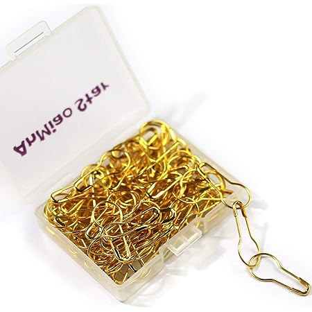 AnMiao Star 100 Pieces 7/8 Inch Safety Bulb Pins Metal Safety Pins for Knitting Stitch Markers, Knitting Stitch Marker, Sewing Clothing DIY (Gold)