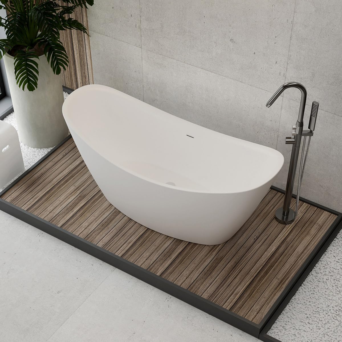 Bernstein Freistehende Badewanne SIENA Weiß matt 173 x 73 cm