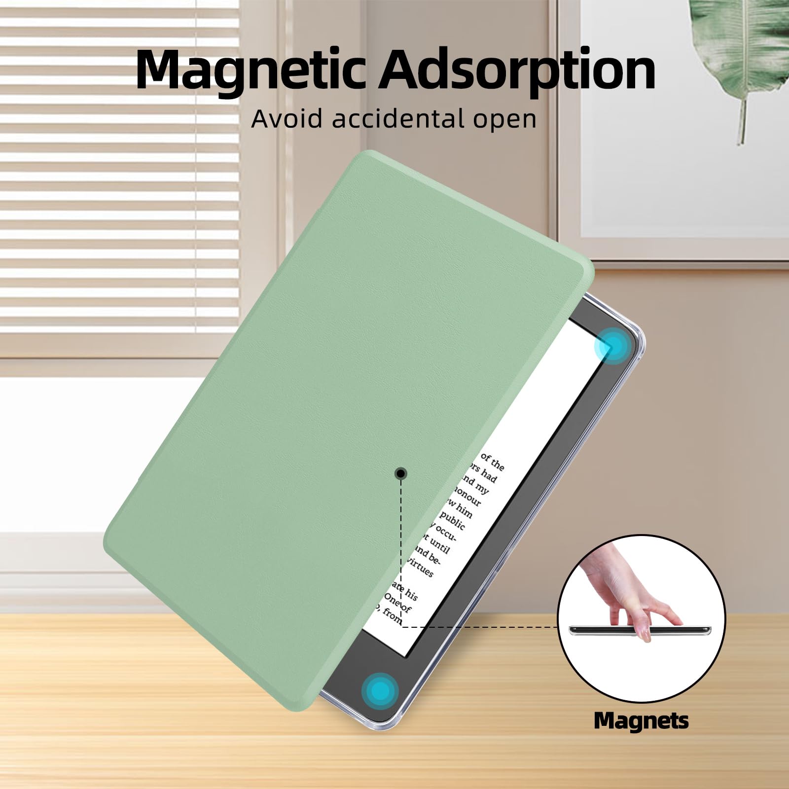 Custodia con cinturino da polso per Kindle Paperwhite da 6 pollici (10a generazione-2018, modello n. PQ94WIF), custodia in pelle PU Lihght e retro rigido trasparente, con funzione sleep/wake