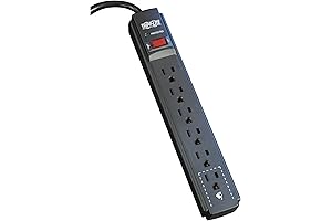Trippe Lite Surge Protector Six Outlet Power Strip Extension Cord Wall Mount 790 Jules Black