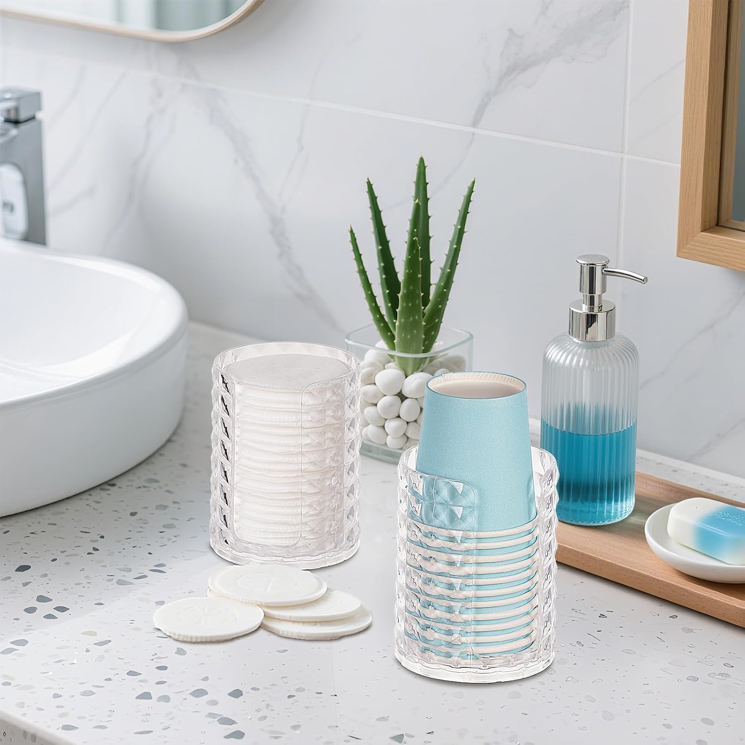 Bathroom Cup Dispenser, Mouthwash Cup Holder for 3oz Small Cups