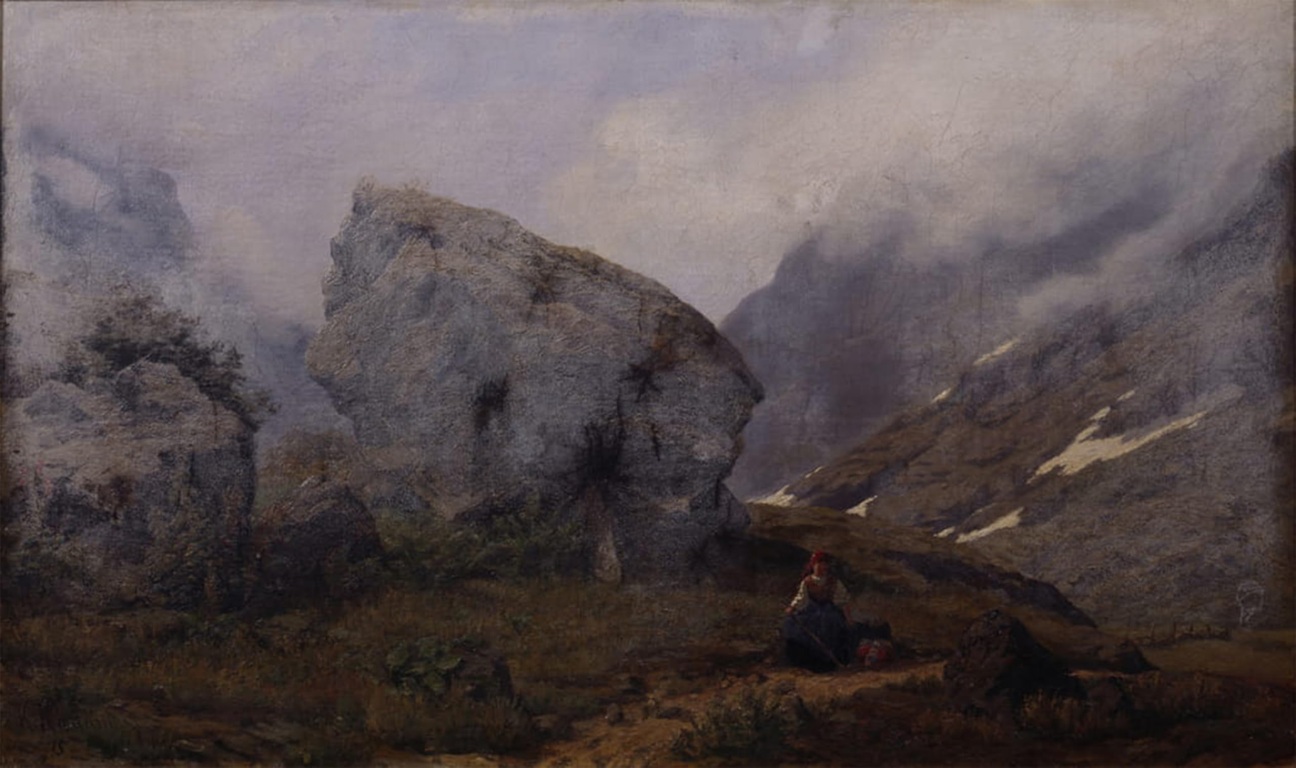 ARTXLXXBN Famous Prints Artwork Pictures Poster Painting Art High in the Mountain by Kitty Lange Kielland Artwork Landscape Pictures for Home Decor 60x90cm