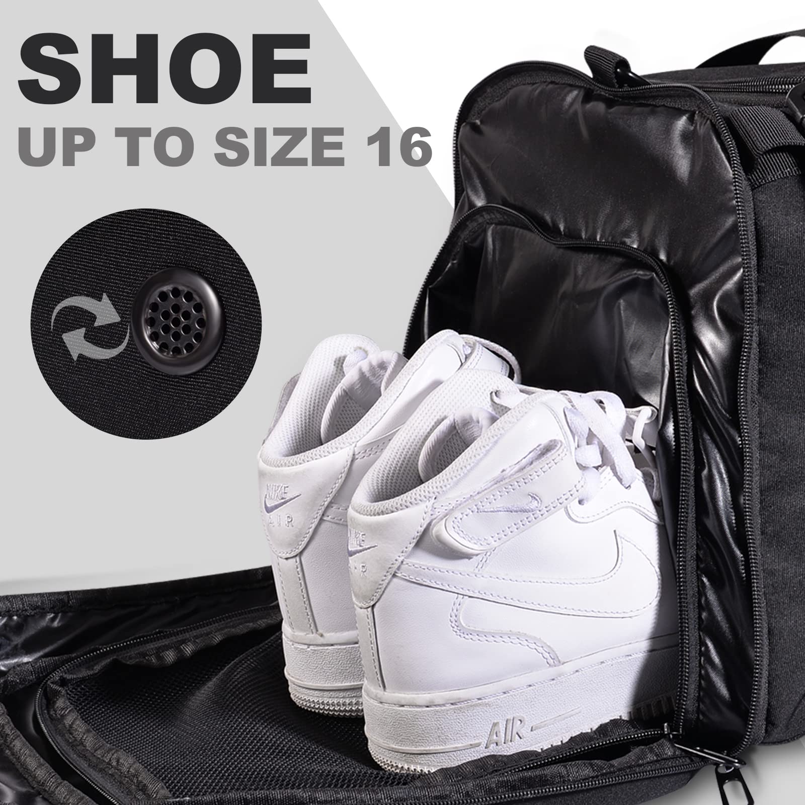 ESTARER Gym Bag Sports Duffel Bags for Men 50L with Shoe Compartment ...