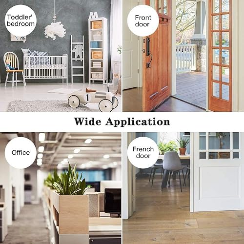 Miniatura 6 de KOLAKO Tope magnético para puerta, tapón magnético invisible con cinta adhesiva, acero inoxidable, protector de pared ajustable para el suelo (1