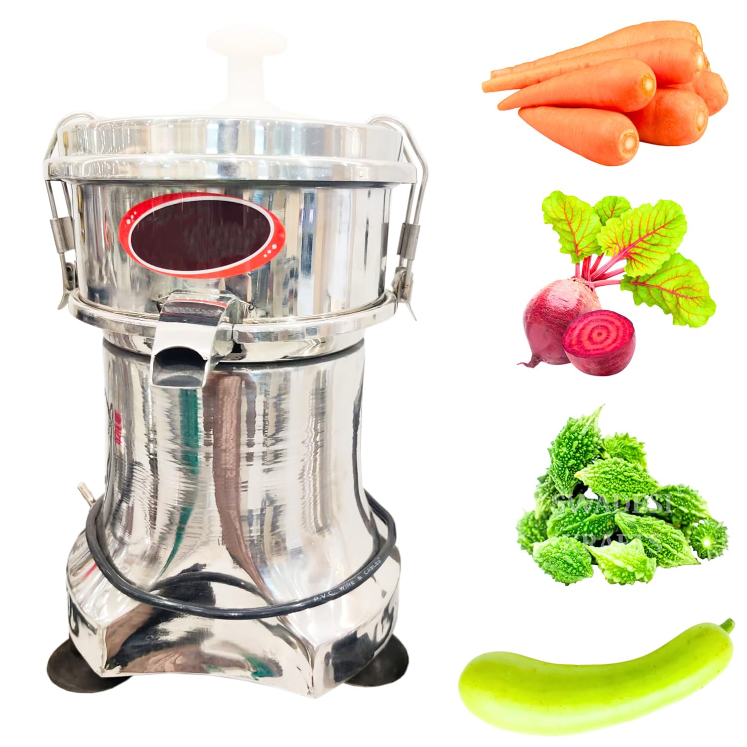 SWADESI KRAFTS Stainless Steel Carrot Juicer Machine Electric With 0.25-Hp Motor | Vegetable Juicer Machine For Home Capacity Is 3-4 Glass/Batch (ss)-image-8