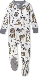 Non-Slip Footed Pajamas One-Piece Sleeper Zip-Front Pjs 100% Organic Cotton for Baby Boys