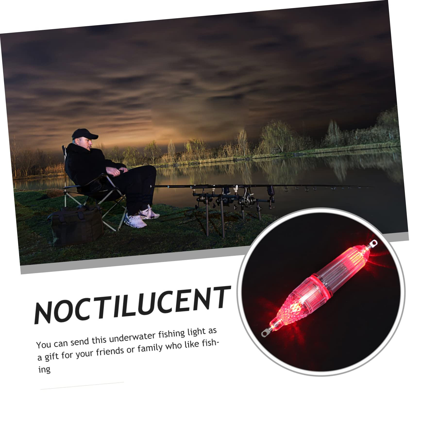 Kisangel Deep Water Fishing Lights Led Underwater Lure Lamp Night Fishing Equipment Double End Swivel