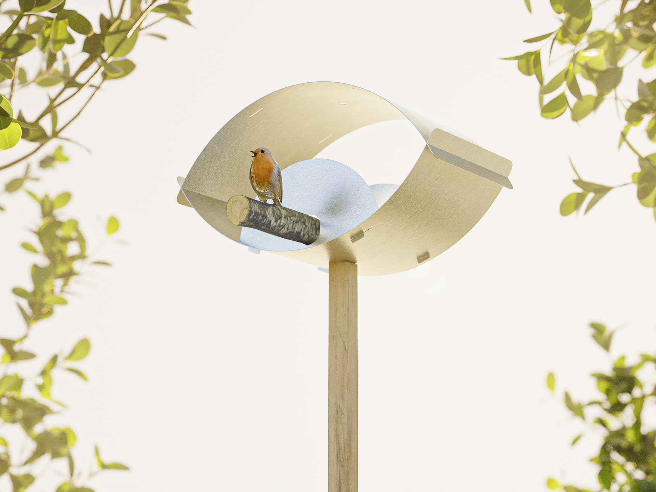 Alberts 355005 Maisonnette pour oiseaux Aussicht - Nichoir en acier inoxydable dans différentes couleurs tendance - Nid d'oiseau à suspendre ou à poser - 420 x 110 x 140 mm