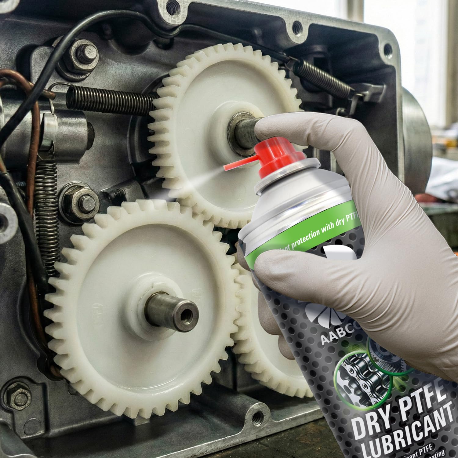AABCOOLING Dry PTFE Lubricant 400 ml – smar teflonowy do narzędzi elektrycznych i mechanicznych w spreju, do prowadnic, szyn i plastikowych elementów ślizgowych – redukuje tarcie