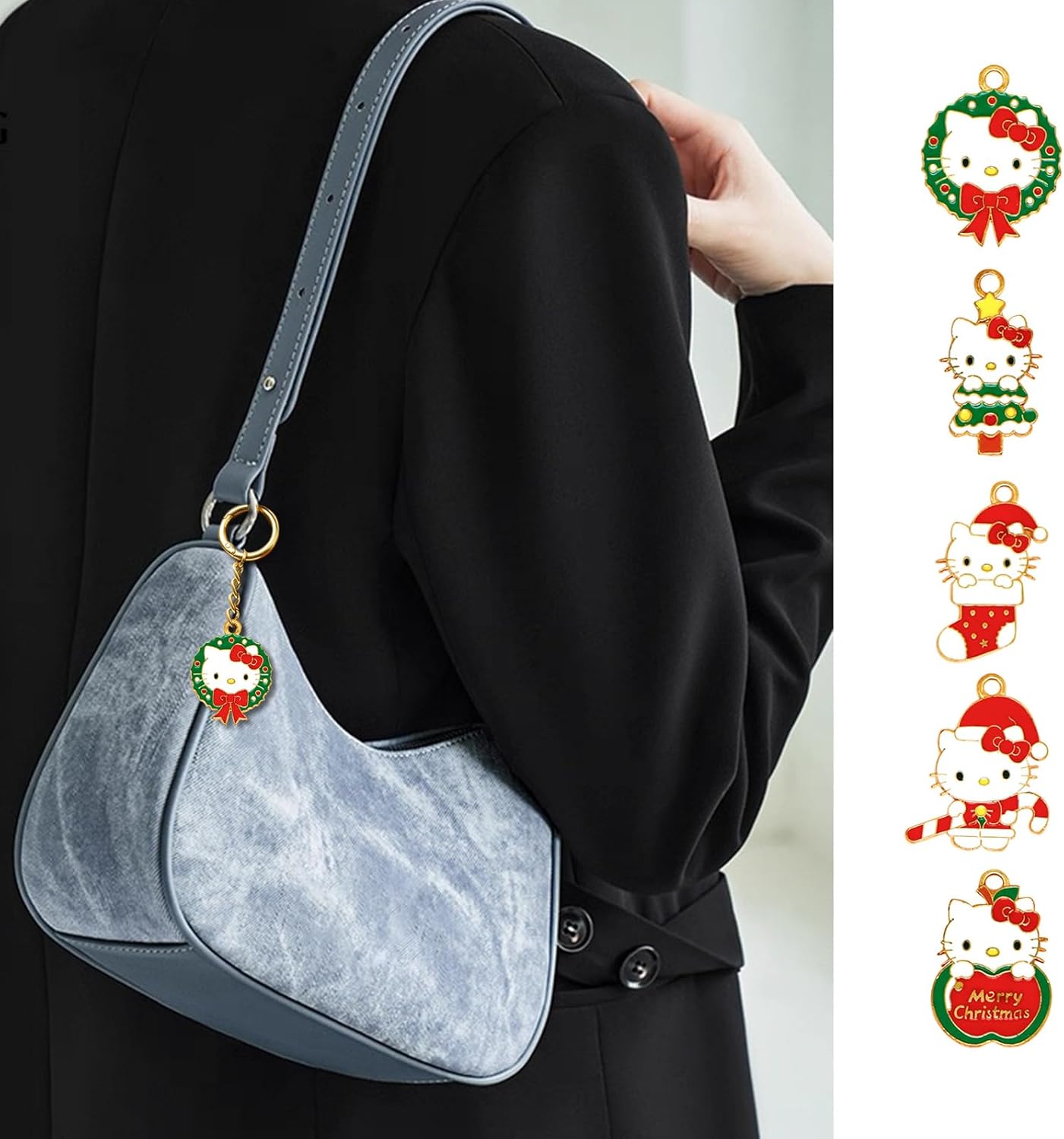 27 Pieces Christmas Enamel Cat Charms for Jewelry Making, 9 Styles Cute Cat Charm Earring Necklace Bracelet Pendants DIY Crafts - Image 4