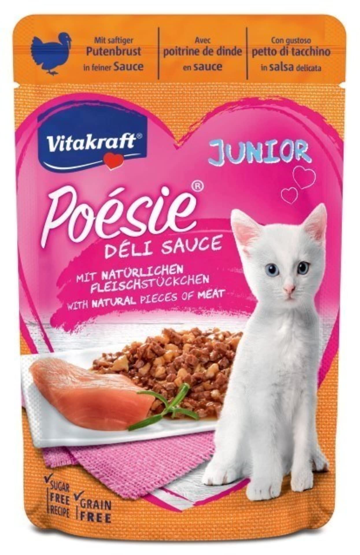 Vitakraft Poésie Délice Sauce Junior, Variedad Pavo, 85g
