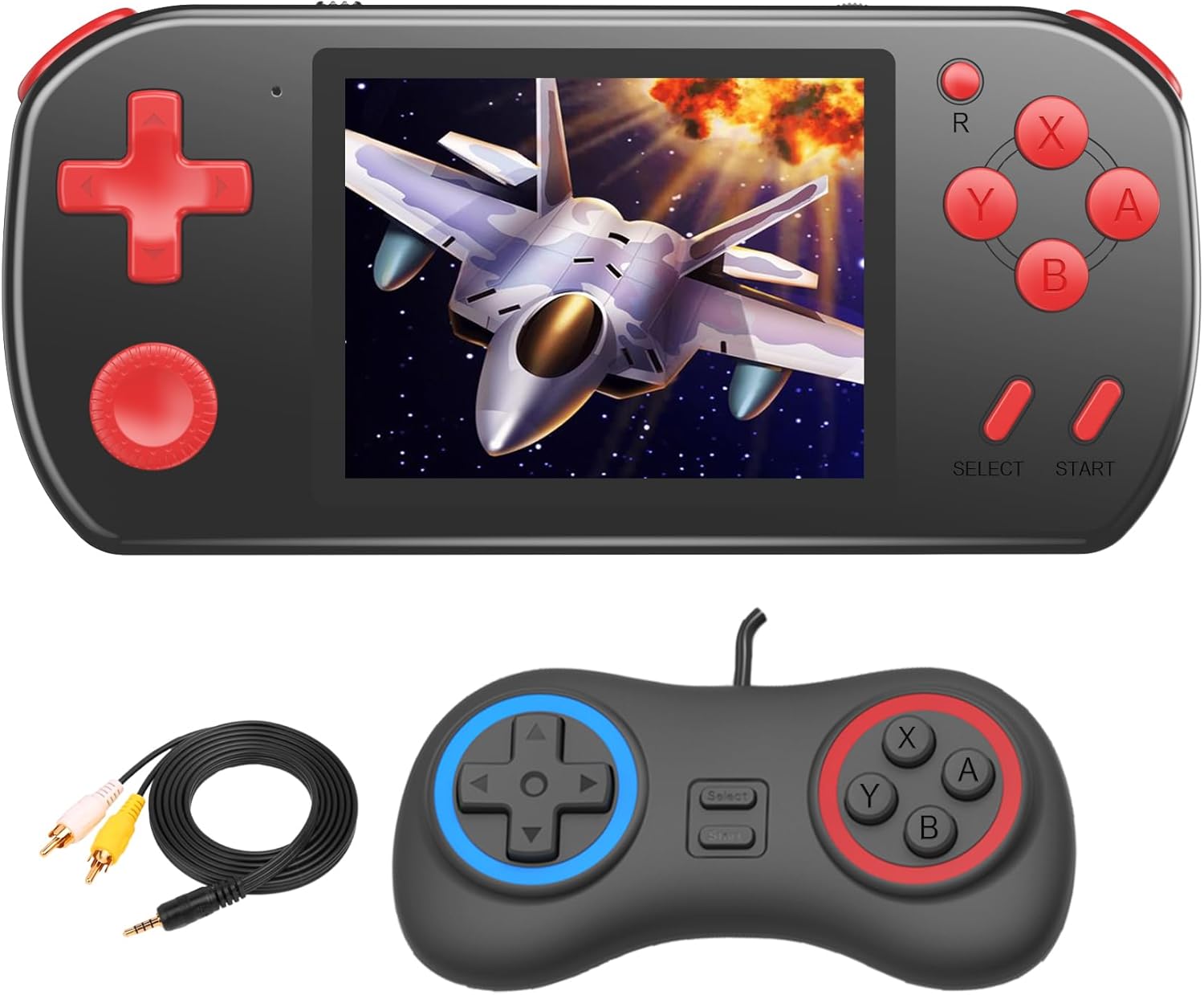 Great Boy Handheld Games for Kids Aldults with 270 Classic Retro Video Game 3.0” Color Screen TV Output Rechargeable Arcade Gaming Player,Support 2 Players Gamepad Birthday Xmas Gift (Black)