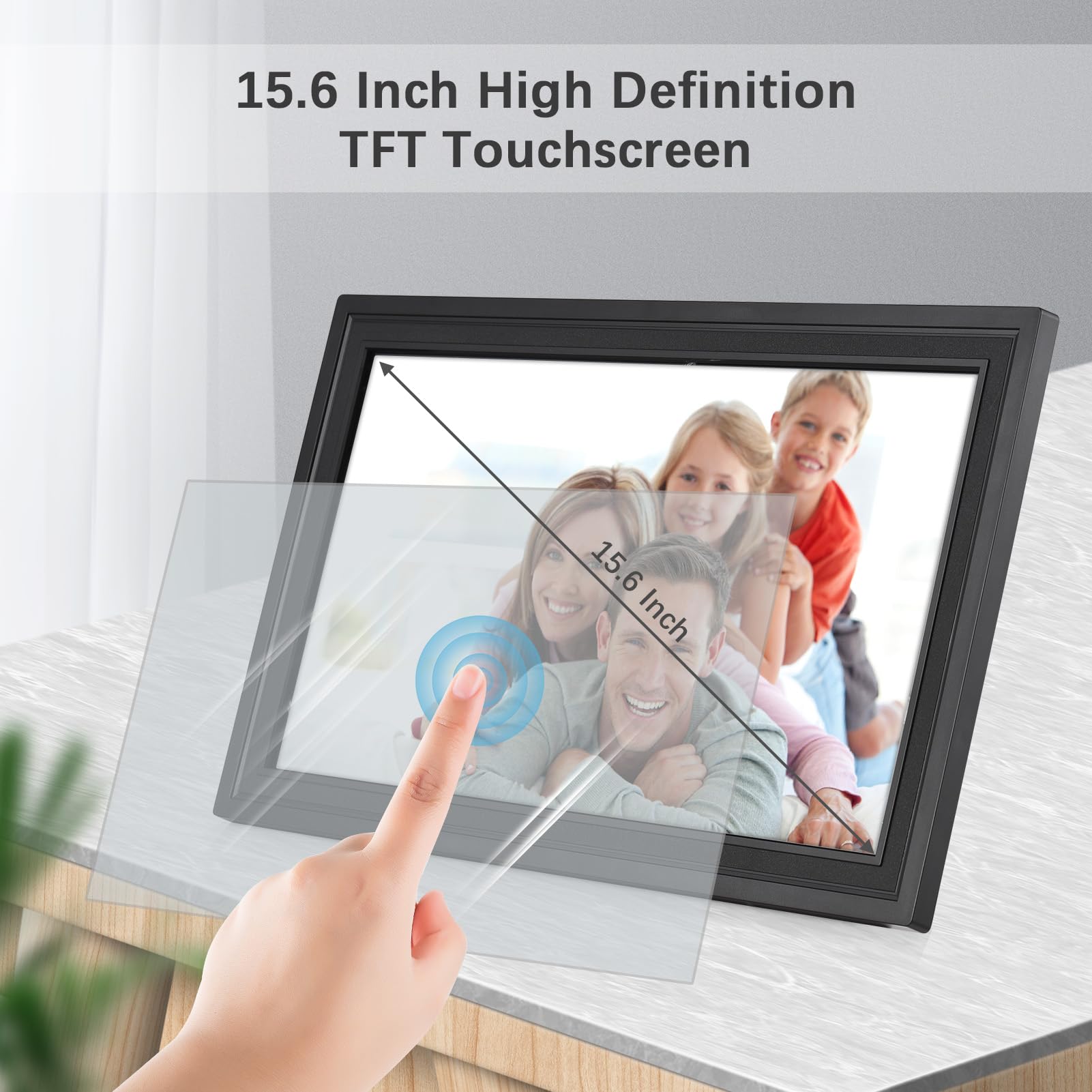 Produktbild von Digitaler Bilderrahmen WiFi 10,1 Zoll Touchscreen | 32GB Speicher | Frameo App Sharing | Automatische Rotation | Ideal Für Fotos & Videos Frameo Digital Photo Frame