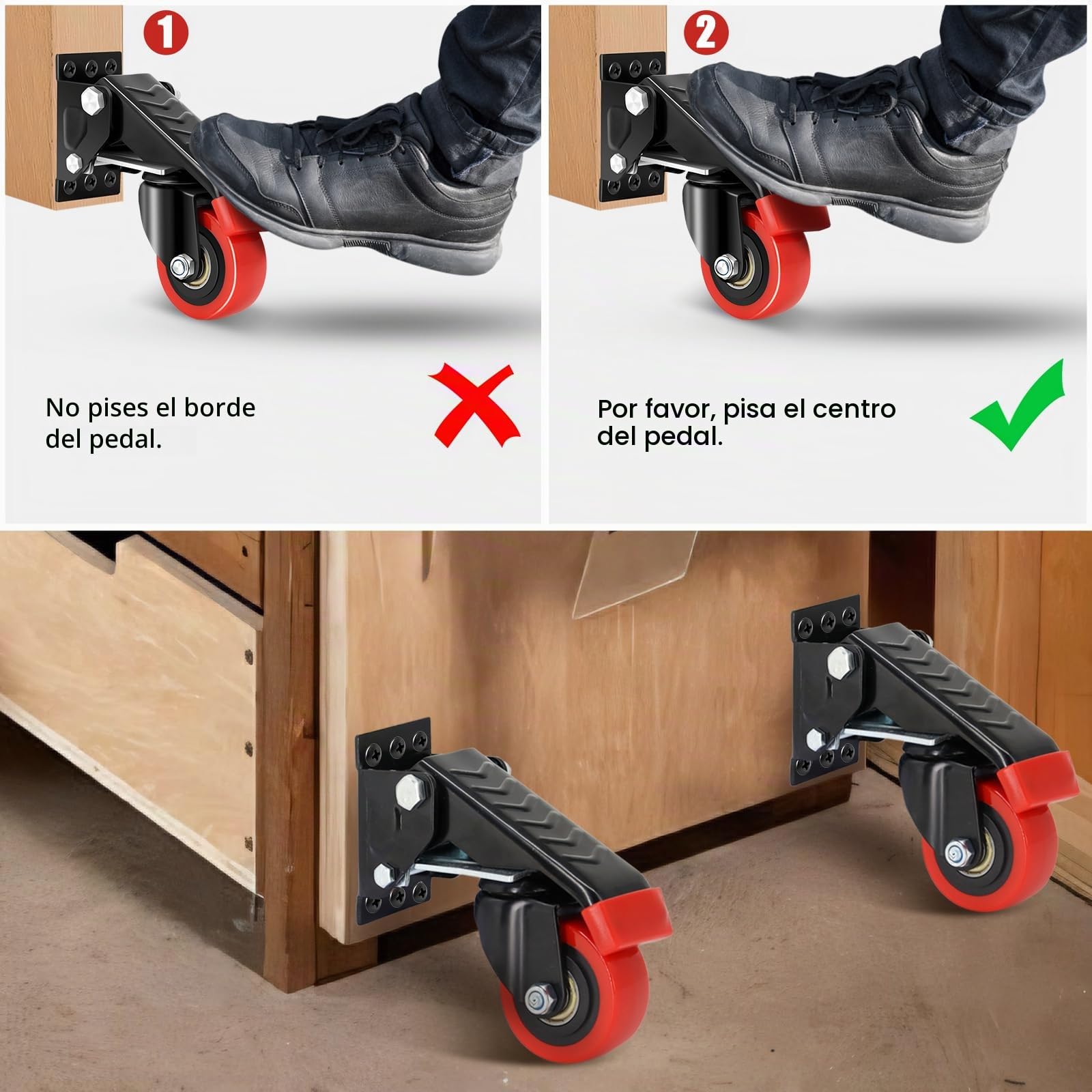 W B D WEIBIDA 63.5MM Ruedas para Bancos de Trabajo, Ruedas para Muebles Pesados Capacidad de Carga 300KG, Soporte Grueso y Ruedas Que no Dejan Marcas, Ruedas Giratorias para Armario, Mesa, Set de 4