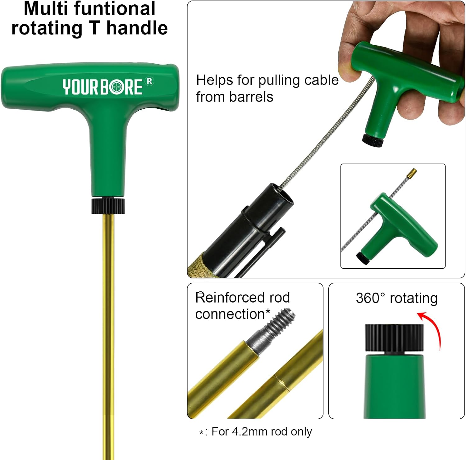 Universal Gun Cleaning Kit Compact Pack for Handgun Pistol Rifle Airgun Shotgun Cleaning Tools fits 4.5mm to 12Ga Including .22 5.56mm 9mm and The Most Popular calibers