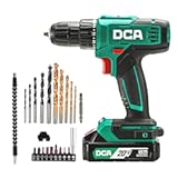 DCA Cordless Drill Set&comma; 354 in-lbs Torque&comma; 3&sol;8" Keyless Chuck&comma; Electric Power Drill with 2&period;0Ah Battery and Charger&comma;18&plus;1 Position&comma;25-Piece 20V Drill Driver Kit&comma; ADJZ2035