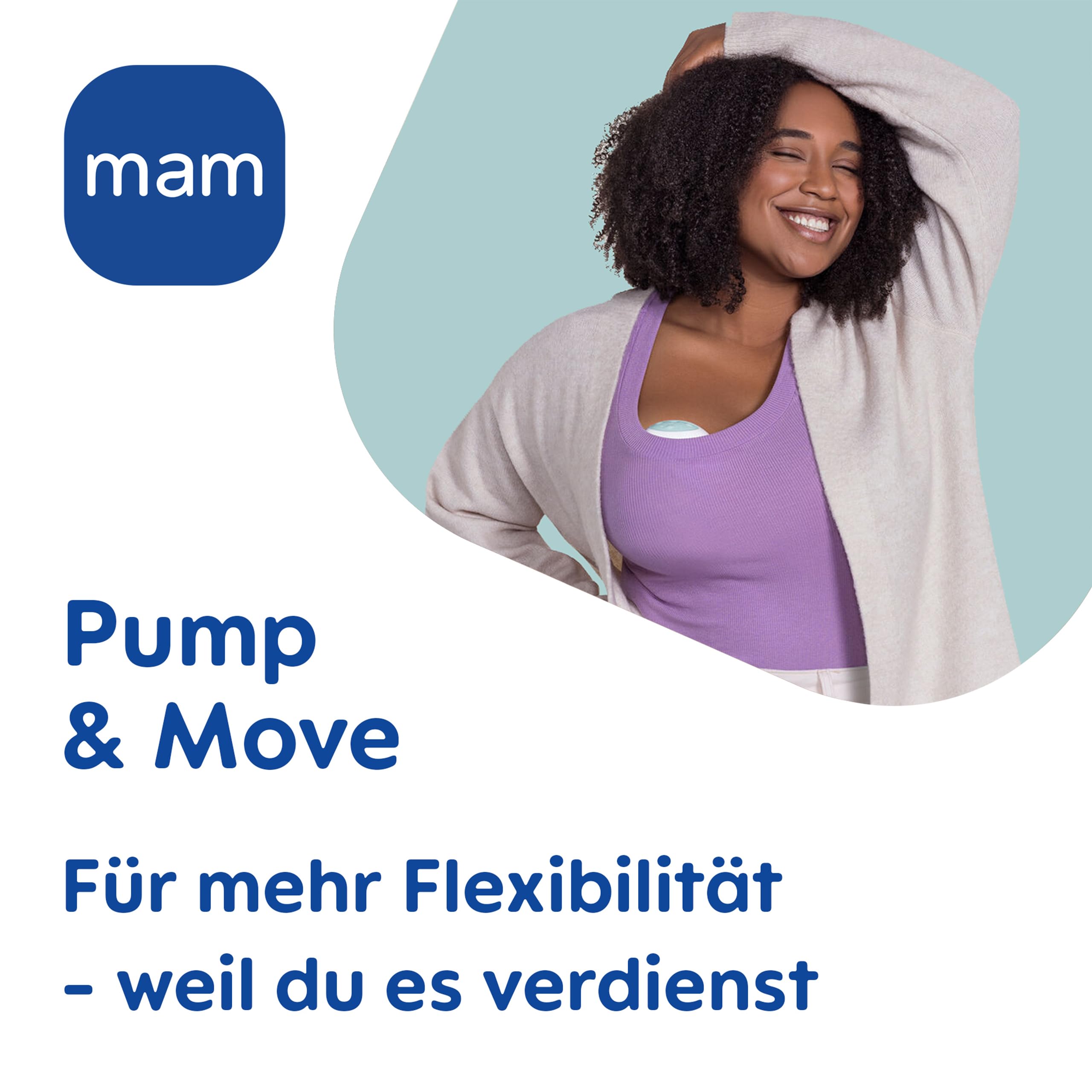 MAM Move Milchpumpe | 50-Jahre MAM Jubiläum Set inkl. kostenlosem Travel Case | Handsfree ohne Schläuche oder Kabel | schlankes Design passt in jeden BH | 3 Modi für diskretes und effizientes Abpumpen - 3