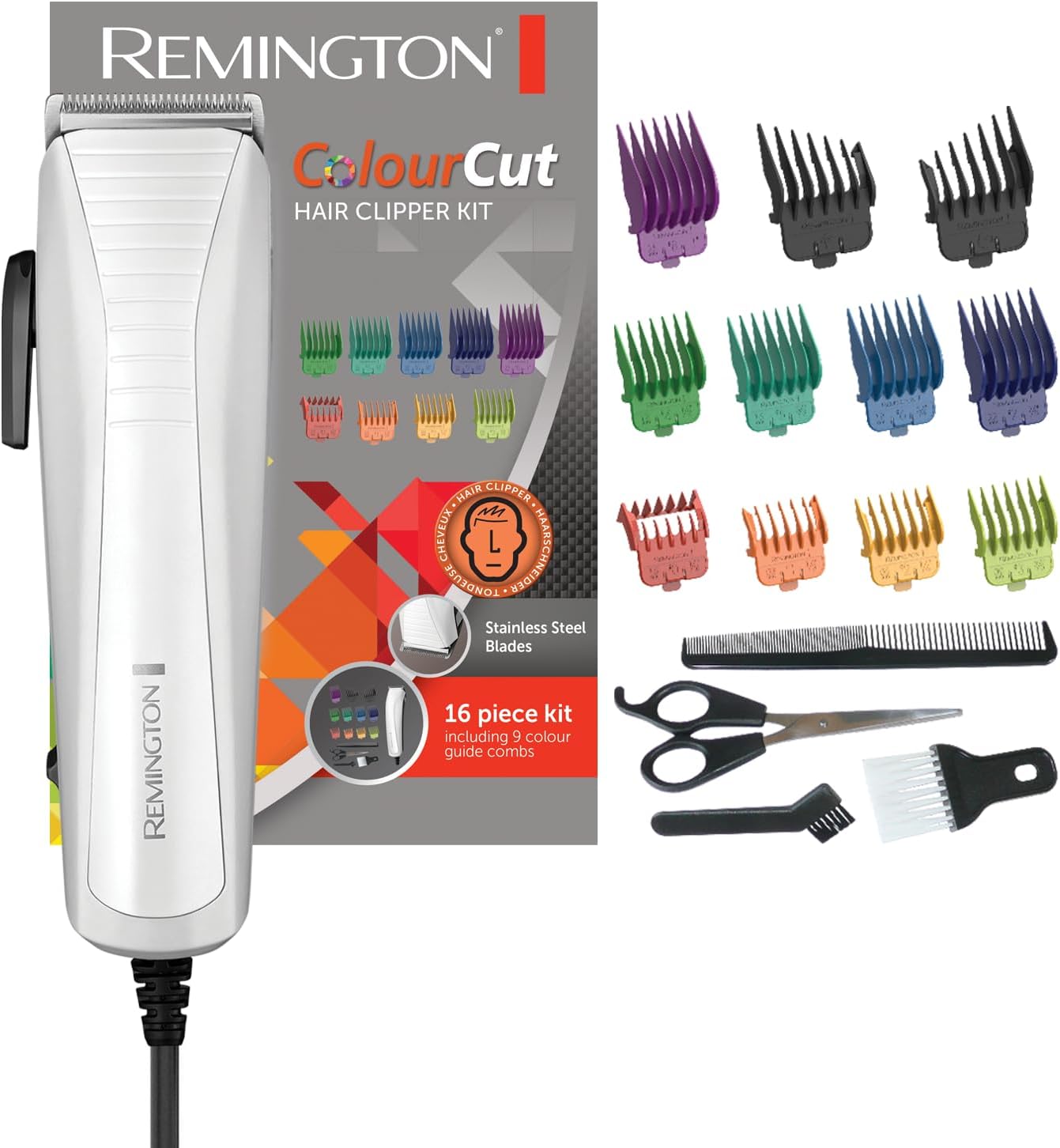 - Remington Hc5035 Colour Cut Clipper Set (White)