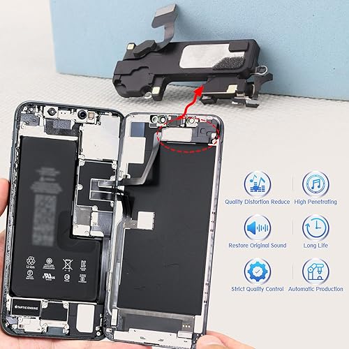 Miniatura 6 de Altavoz auricular para iPhone 12 Pro Max Reemplazo de altavoz de oído para iPhone 12 Pro Max reemplazo de altavoz sensor de proximidad luz cable