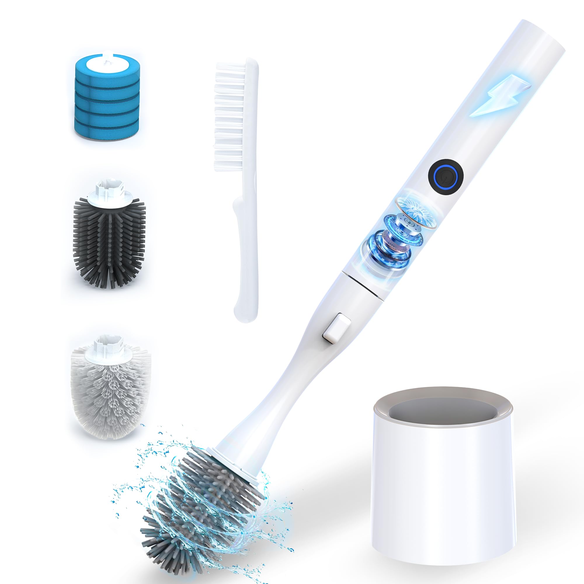 Brosse de WC électrique Miadore compacte pour un nettoyage automatique des toilettes familiales