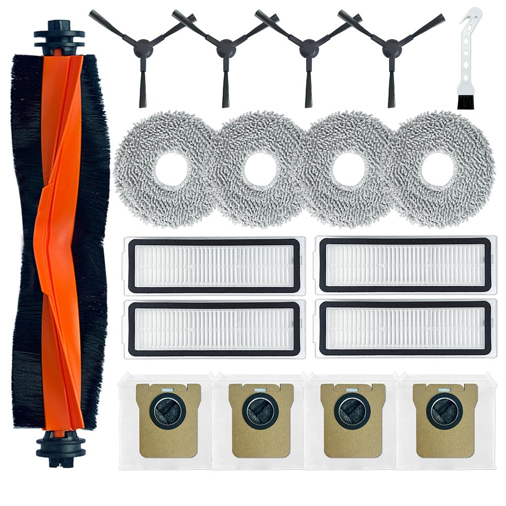 Ytaland Reserveonderdelen, accessoires voor Xiaomi Robot Vacuum X20 Max/ X20 Pro robotstofzuiger (1 hoofdborstel, 4 zijborstels, 4 Hepa-filters, 4 stofzakken, 4 dweilpads Ytaland Reserveonderdelen, accessoires voor Xiaomi Robot Vacuum X20 Max/ X20 Pro robotstofzuiger (1 hoofdborstel, 4 zijborstels, 4 Hepa-filters, 4 stofzakken, 4 dweilpads