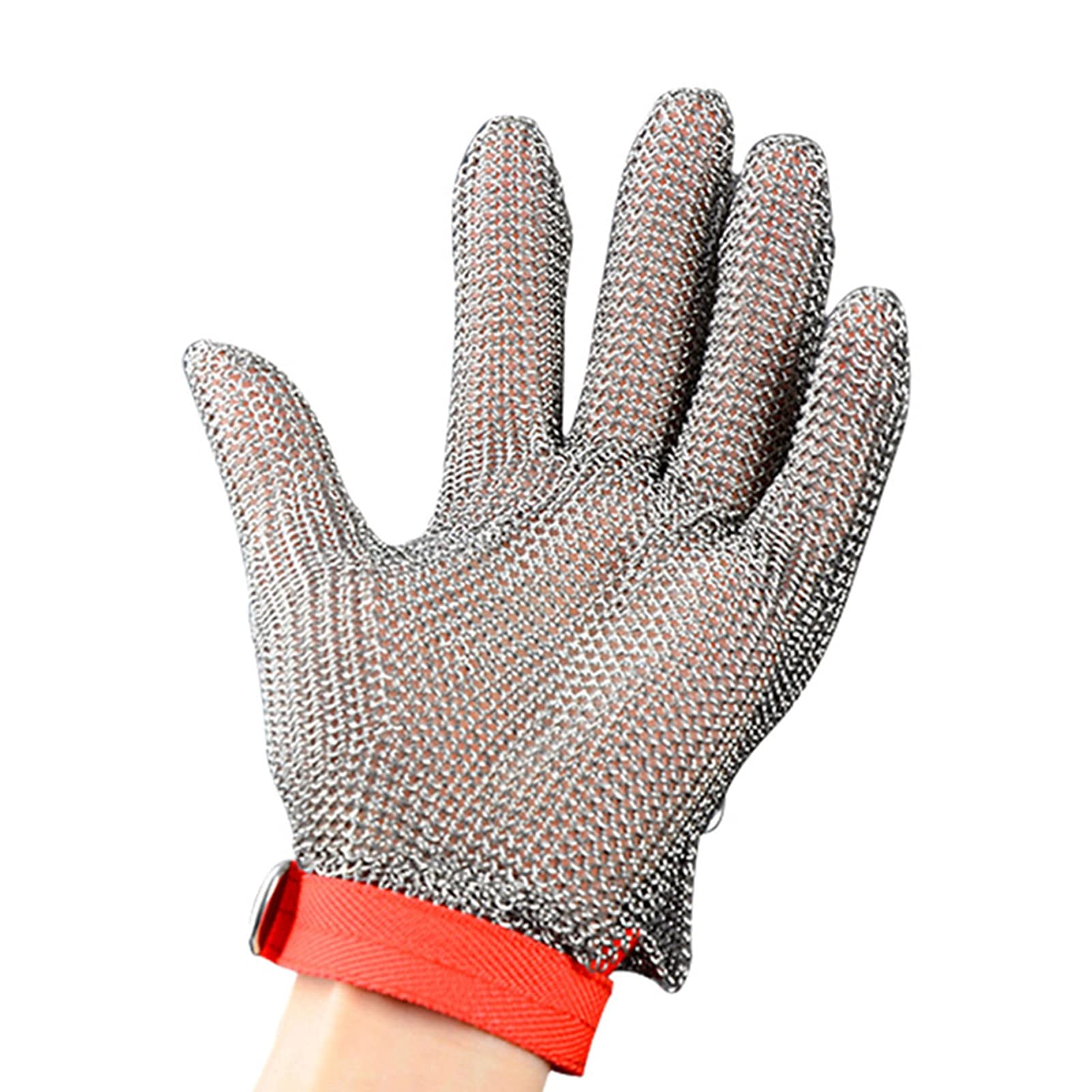 Gartenhandschuhe Metallschneideständige Handschuhe, Sicherheitshandschuhe, Küchengarten-Metzger-Schutzstich-resistente Handschuhe, Einstellbare Größe (Size : L)
