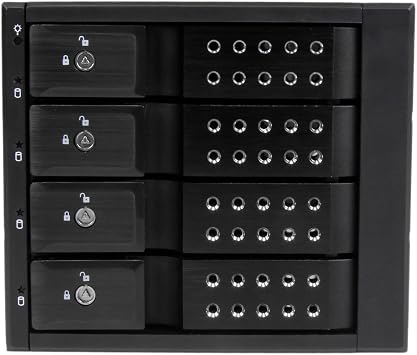 HSB4SATSASBA 4x 3.5 SAS 2.0/SATA 3.0 Hard Drive Ready Mobile Rack No Internal Tray Needed Hot Swap on 3x5 Bay