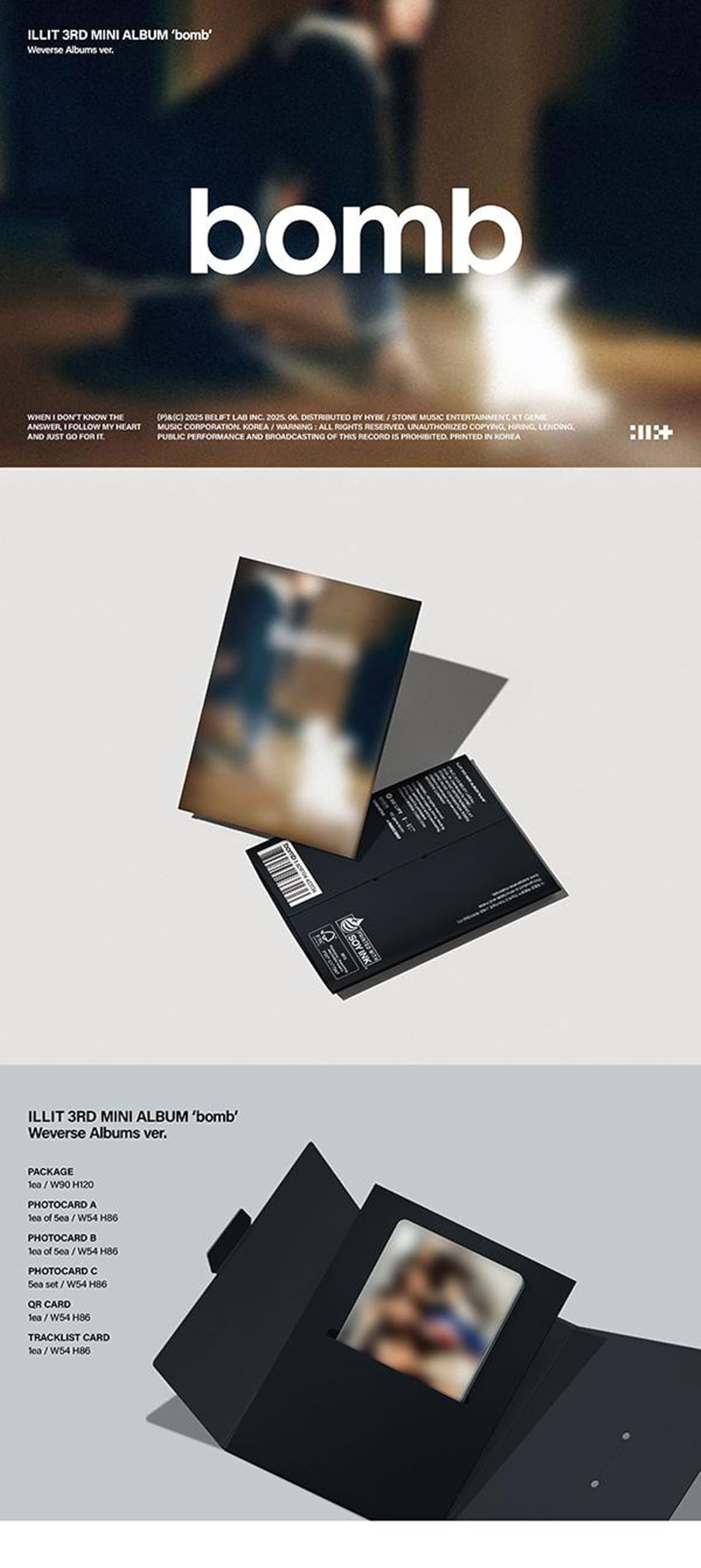 Amazon.com: ILLIT bomb 3rd Mini Album (Weverse Albums Ver