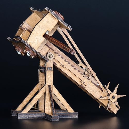 Miniatura 7 de YAQUMW The Mini Ballista romana Europa Medieval Siege Chariot de catapulta de madera kits de modelos 3D para adultos proyectos STEM para niños y