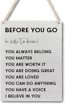 Ryeolo Positive Affirmations Wall Decor, Inspirational Wood Signs Wall Hanging for Classroom Kids Room Decor, Positive Affirmations for Kids, 7.8x10.2 Inches Wall Pediments