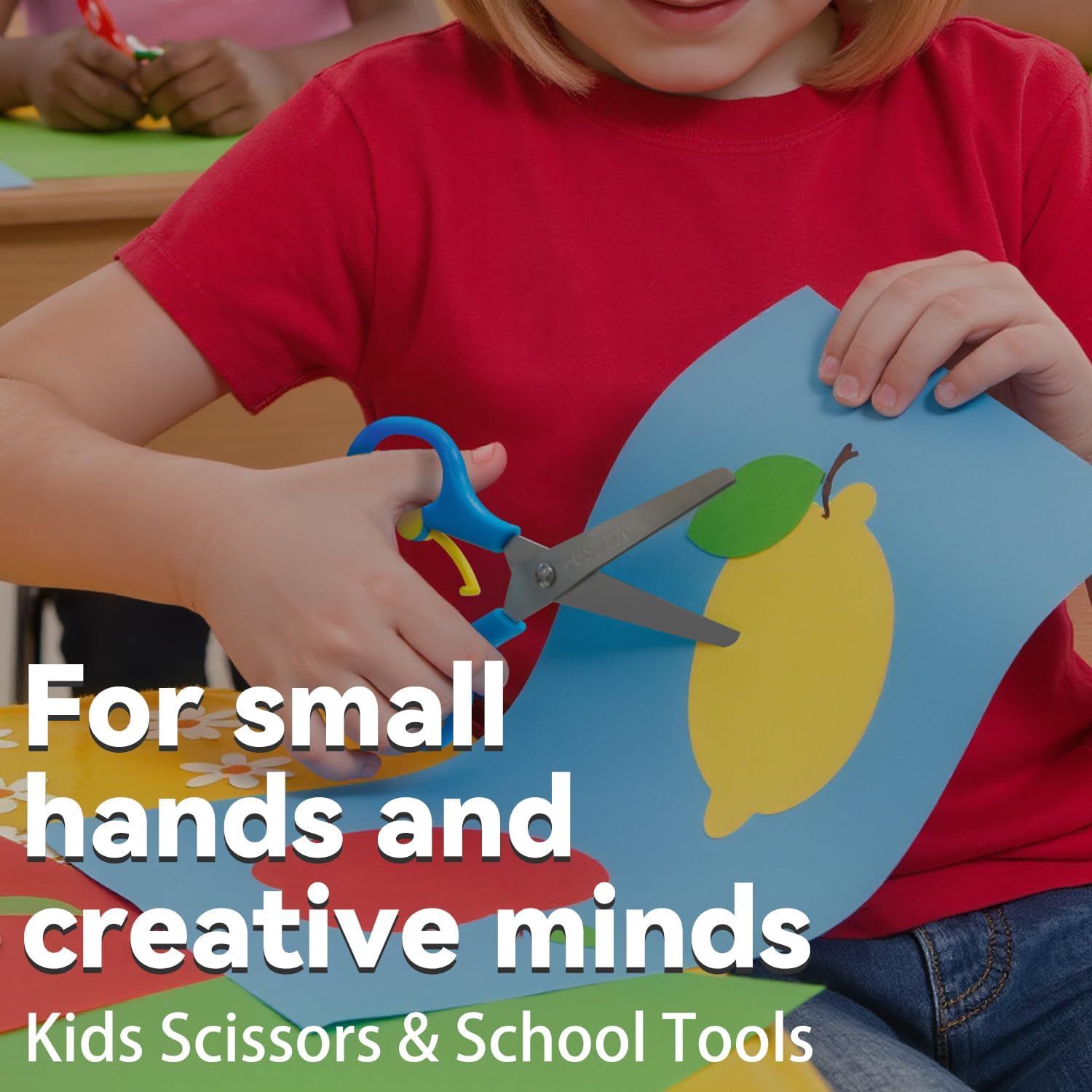 Kids Scissors Bulk, 24 Pack 5’’ Safety Scissors for Kids Age 3-5, Blunt Tip | Anti-Pinch Design| Adaptive, Craft Supplies for Left & Right Hnad, Classromm, 6 Assorted Colors