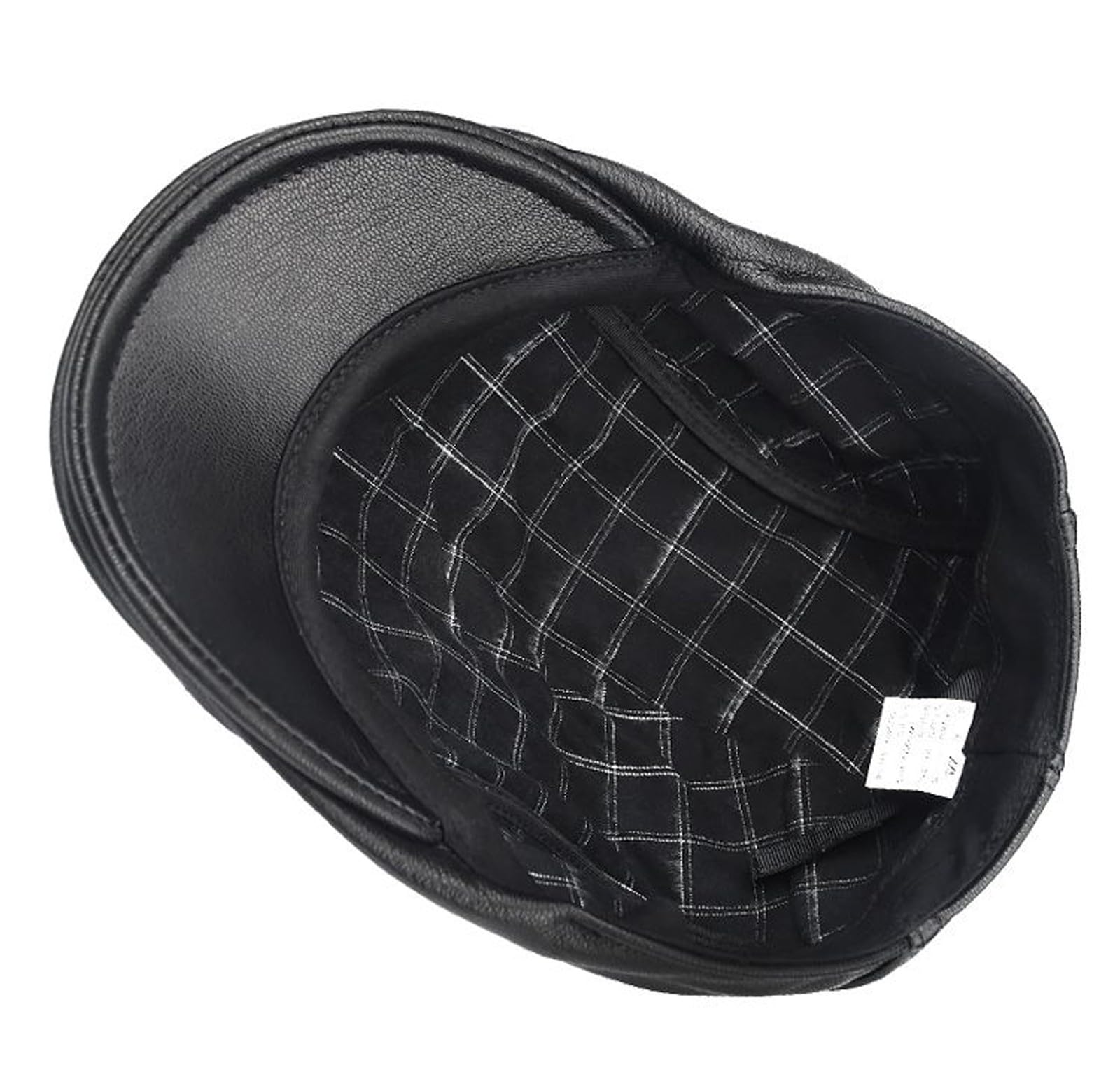 Berretto da Uomo in Vera Pelle Morbida, Cappello Piatto Regolabile in Montone, Ideale per Occasioni Formali, Informali e per L'Uso Quotidiano(55-56cm(21.65-22 in))