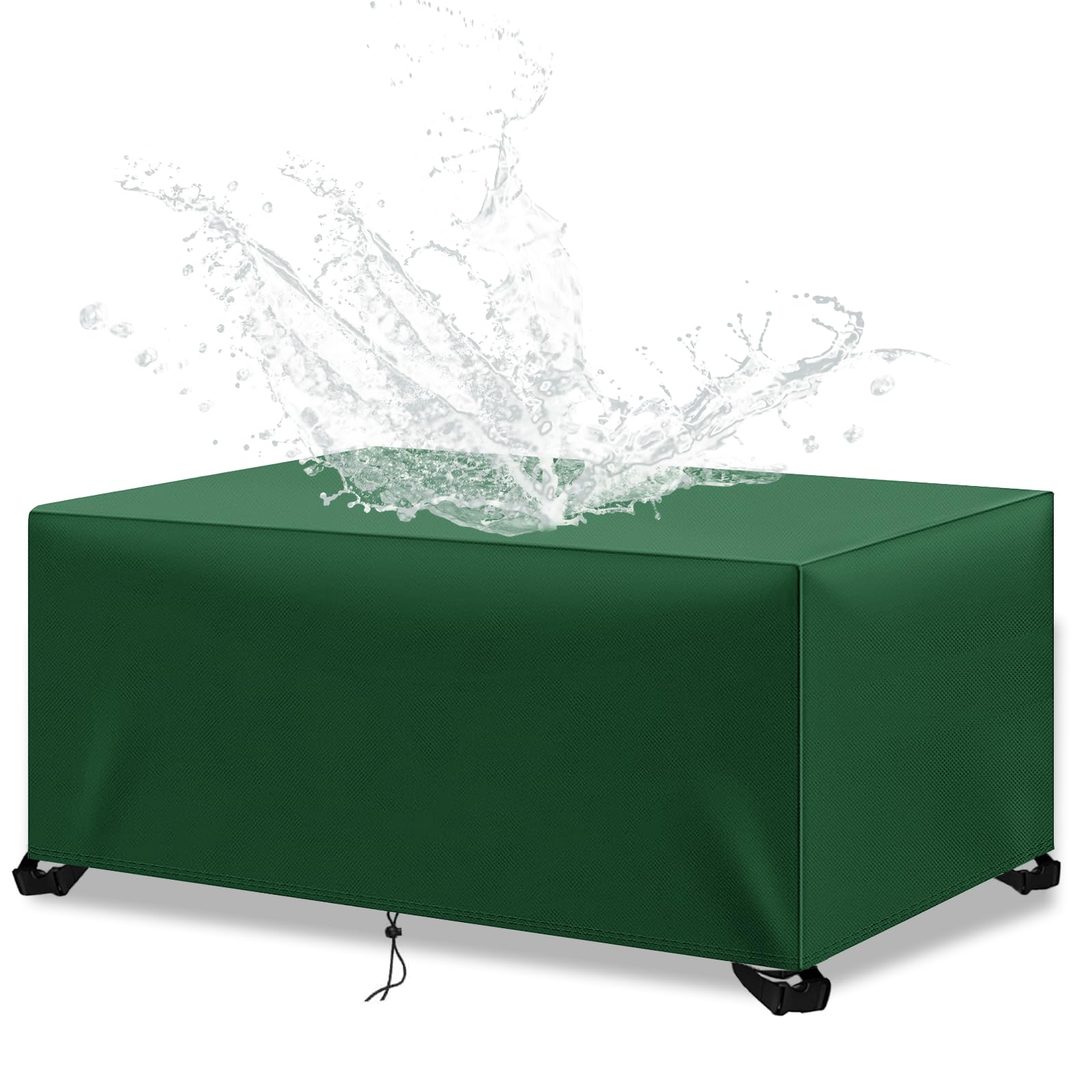 Garden Furniture Covers, Garden Table Cover Waterproof, 250x90x20cm Rectangular Patio Furniture Table Covers, 420D Heavy Duty Outdoor Table Cover Patio Set Cover Protection Windproof Anti-UV, Green