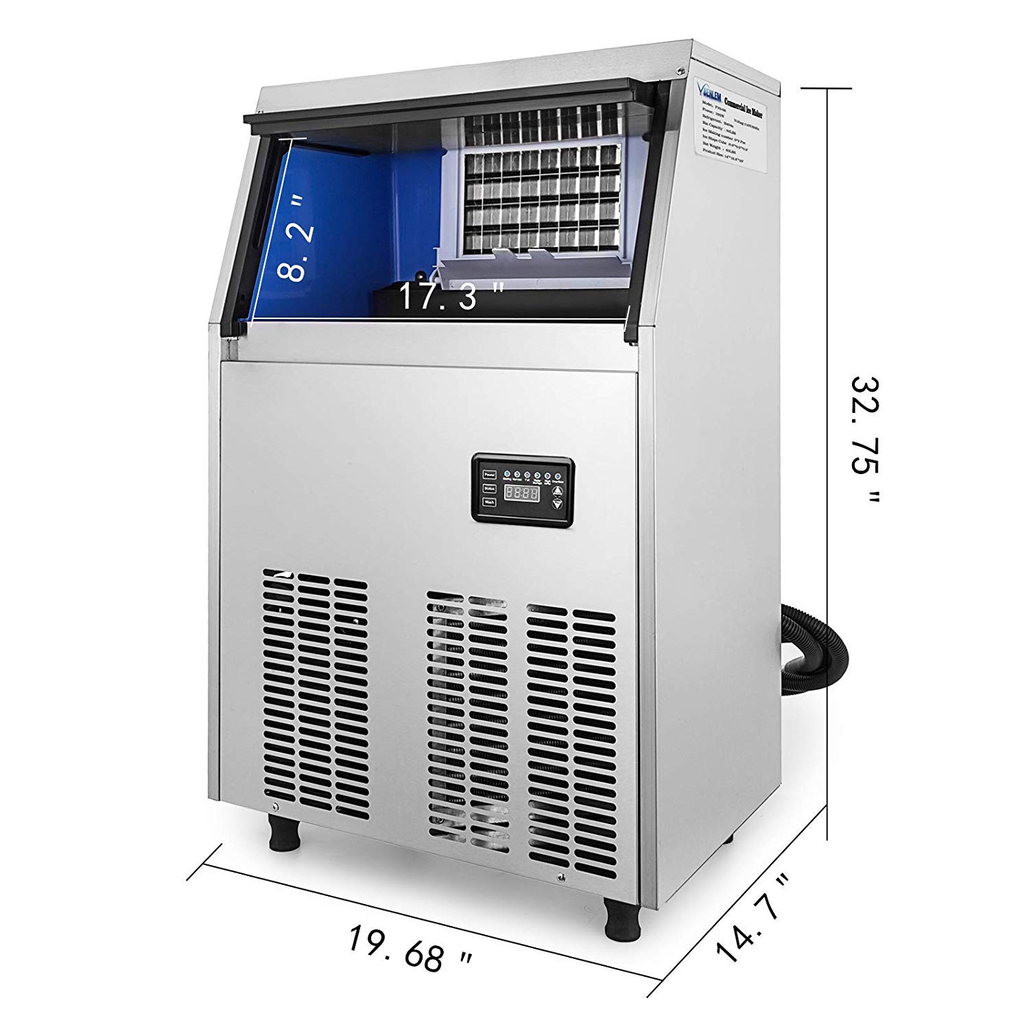 Amazon.co.jp: 業務用製氷機 80LBS/24H 33LBSビンと電動排水