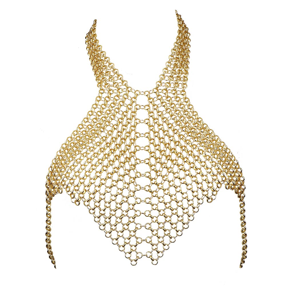 Chran Silver Body Chain Jewelry for Women Classic O Ring Chains Necklace Harness