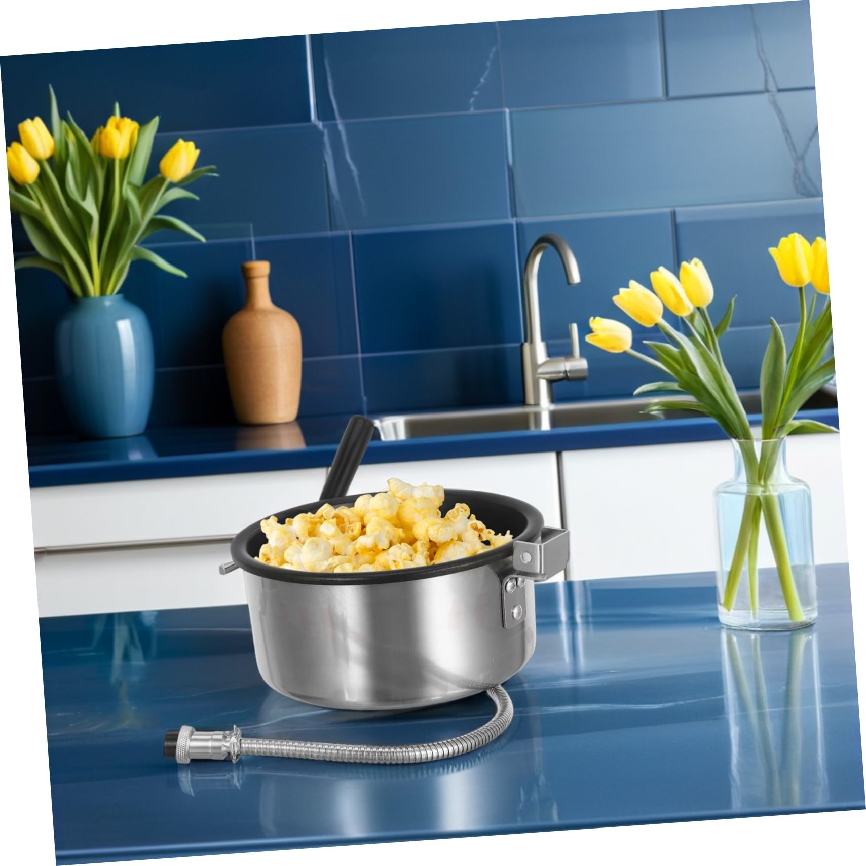 TOYANDONA Olla Antiadherente para Hacer Palomitas 8 Onzas de Metal, Accesorio Comercial para Máquina de Palomitas, Resistente al Calor, Repuesto para Palomitero en Fiestas y Uso Doméstico