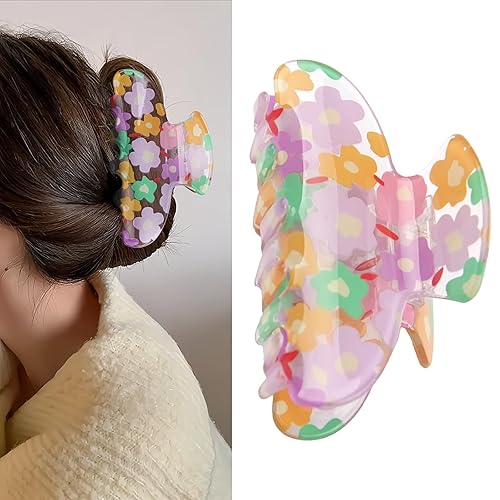 Flower Hair Claw Clips for Women Floral Pattern Hair Clips