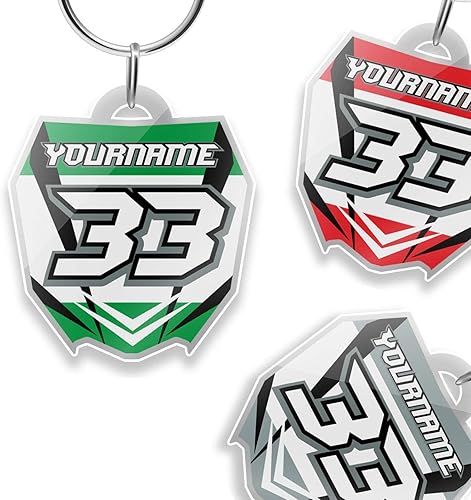 Miniatura 10 de MC MOTOPARTS Llavero de acrílico personalizado con número de carreras, accesorios para llaves, regalo de identidad, motocicleta, MX Dirt Bike Key,