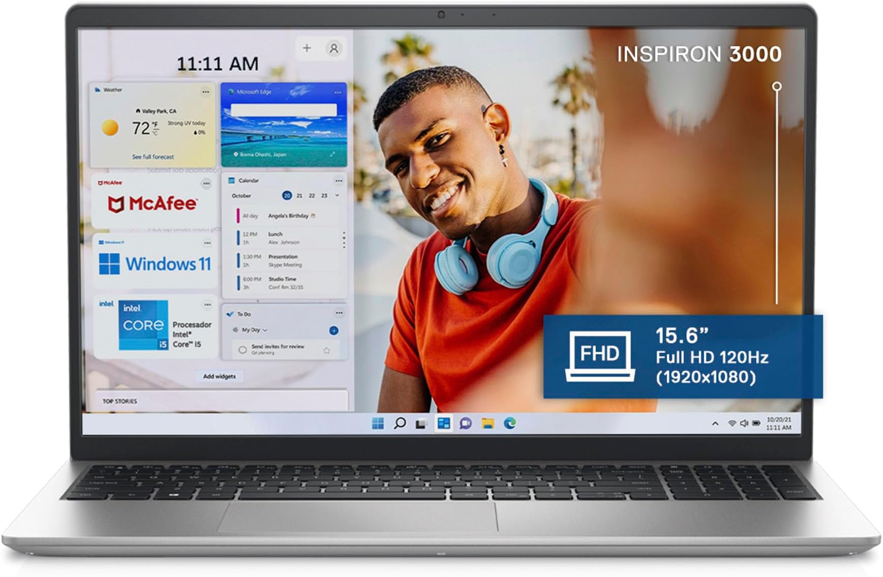 Dell Latitude 3520 Ordinateur Portable 15.6 Full HD Intel Core i5-1135G7, 8Go de RAM, 256Go SSD, Intel Iris XE Graphics Clavier AZERTY Français rétroéclairé, Windows 10 Professionnel 64-bit Grey