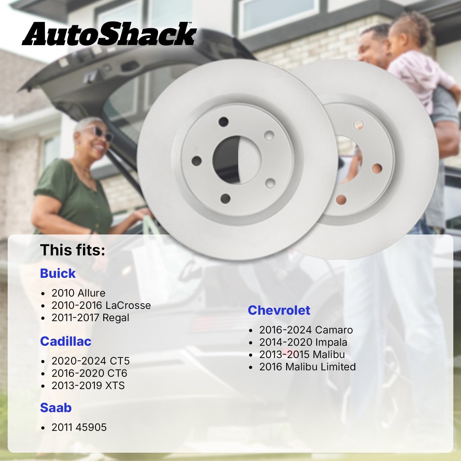 AutoShack Rear Vented Coated Brake Rotors 2-PC Set Replacement for 2013-2016 Chevrolet Malibu 2014-2020 Chevrolet Impala 2010-2016 Buick LaCrosse 2011-2017 Buick Regal ArmorStop 12.4" (315 mm)