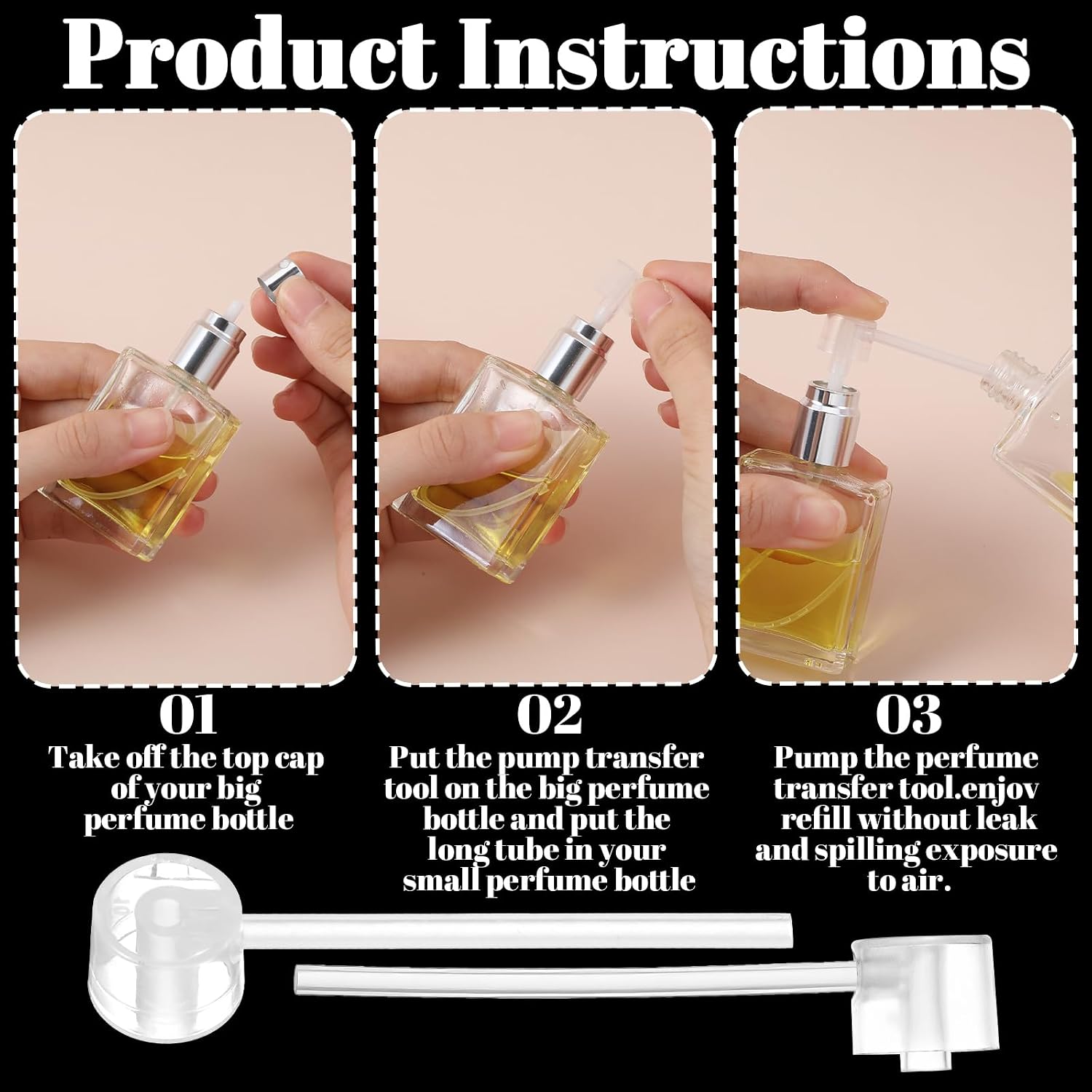 8Pcs Perfume Extractor Kit, Perfume Syringe and Needle with Funnel, Nozzle, Straw for DIY Making Supplies, Perfumes Refilling Bottles (Clear Plastic)