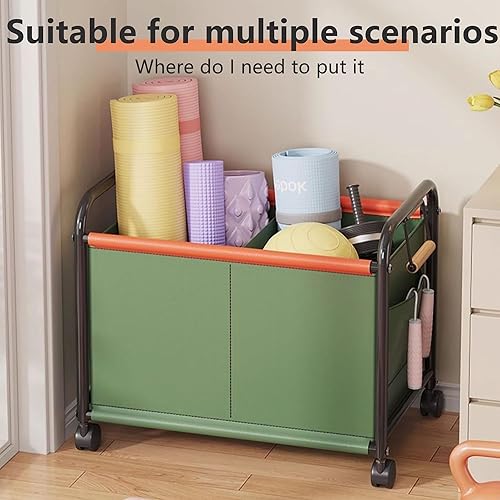 Miniatura 5 de Organizador de juguetes para niños con ruedas para dormitorios, salas de juguetes, salas de juegos, puede contener juguetes, libros, ropa,