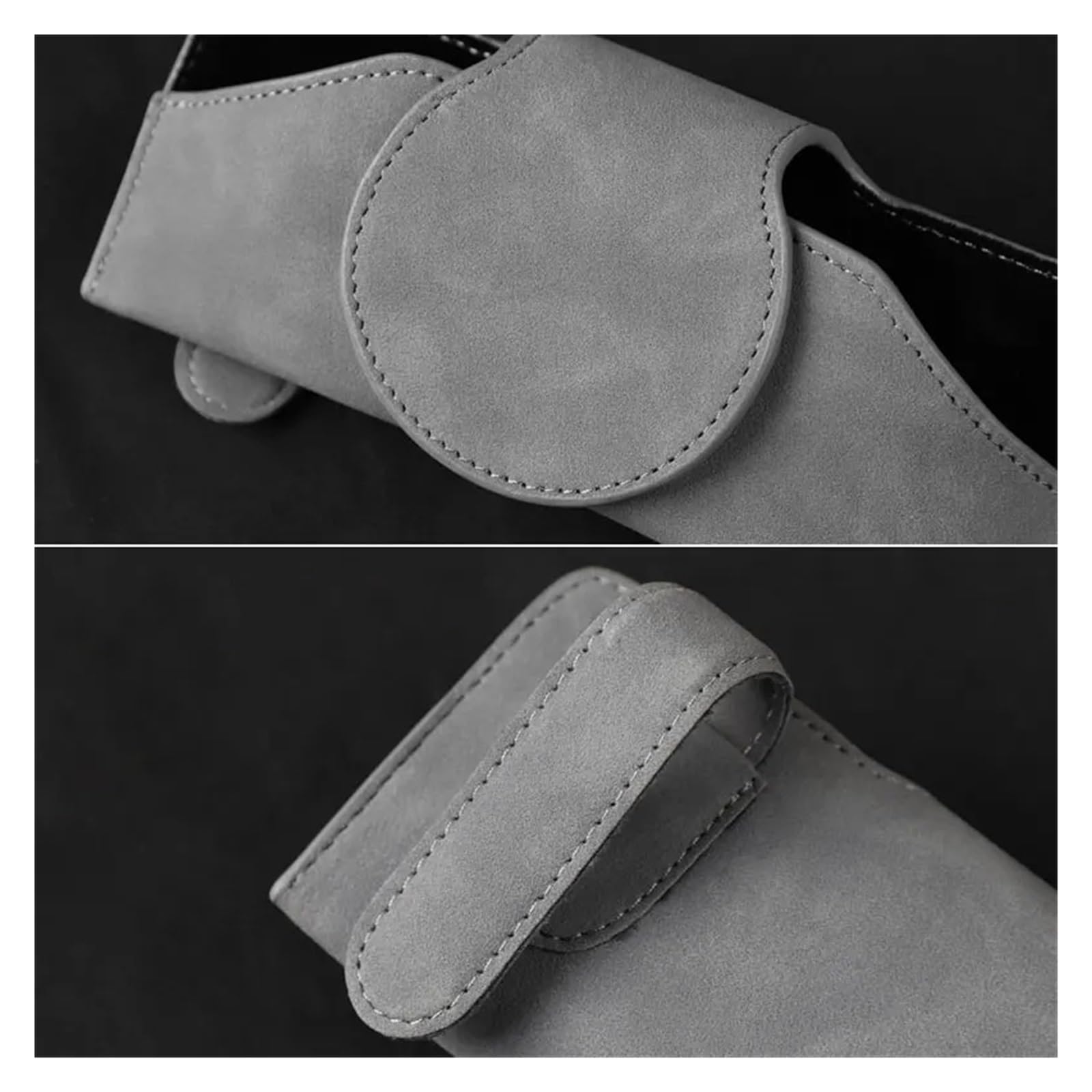 Brillenetui für die Sonnenblende im Auto, geeignet für die Befestigung am Auto, mit Clip, einfacher Adsorption, individuellem Design, Wildleder, starkem Magneten, rot