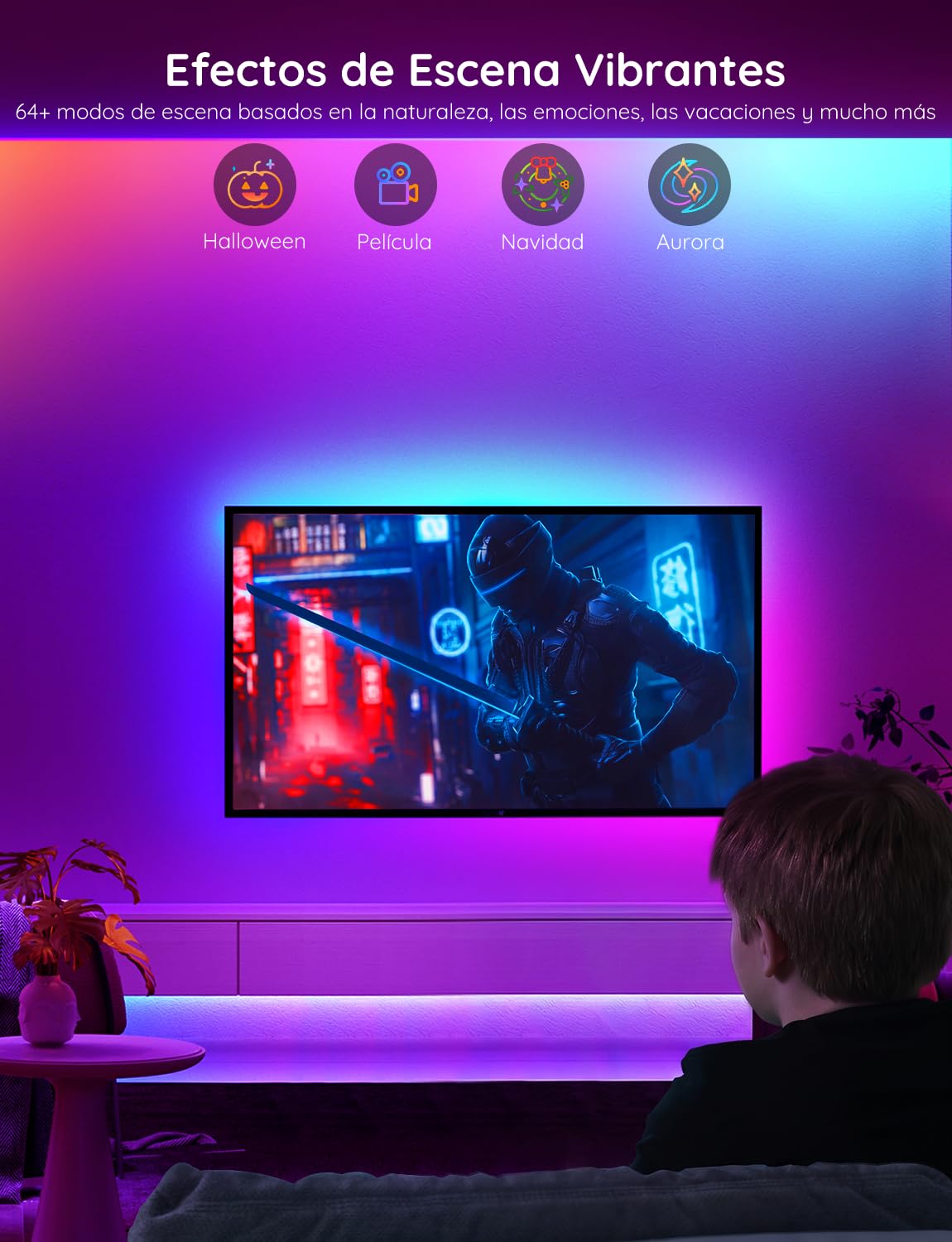 Govee Tira de LED de 30 m, Luces LED RGBIC Inteligente Tira de Luces De Navidad, Funciona con Alexa y Asistente de Google, Control de aplicaciones, Sincronización de música, para fiestas, hogar, 2