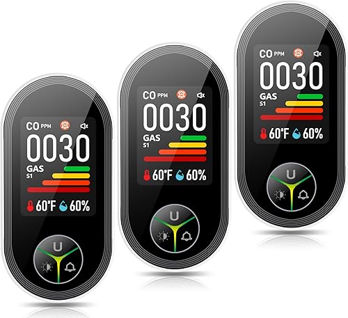 Miniatura 10 de Detectores de monóxido de carbono y detector de fugas de gas natural de 4 en 1 con enchufe, detector de CO combinado y gas combustible, GLP, metano,