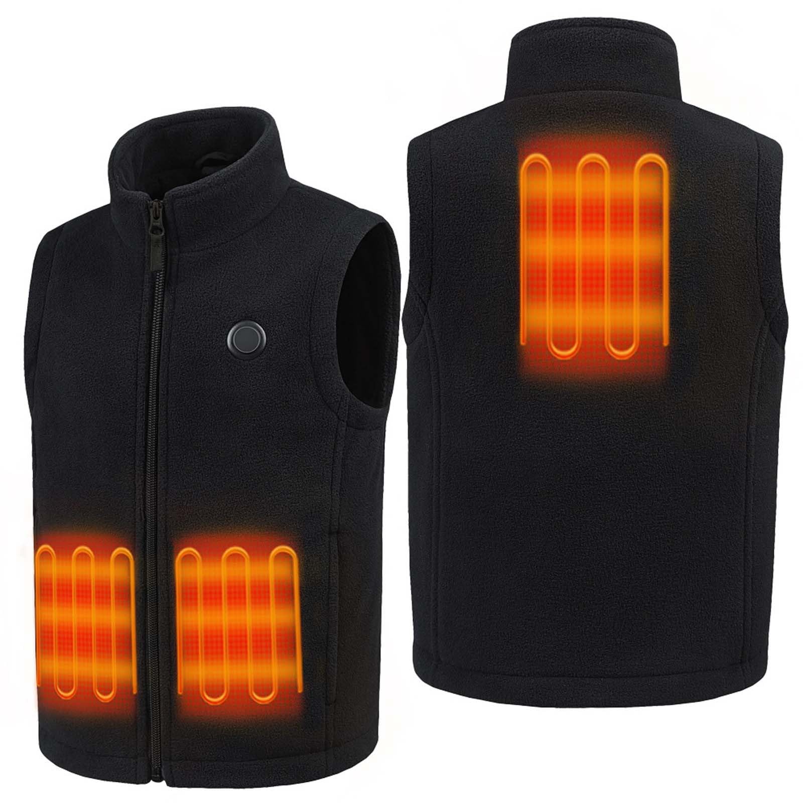 Gilet chauffant en polaire pour filles et garçons avec charge USB, batterie rechargeable, veste chaude doublée en polaire pour enfants, activités de plein air d'hiver