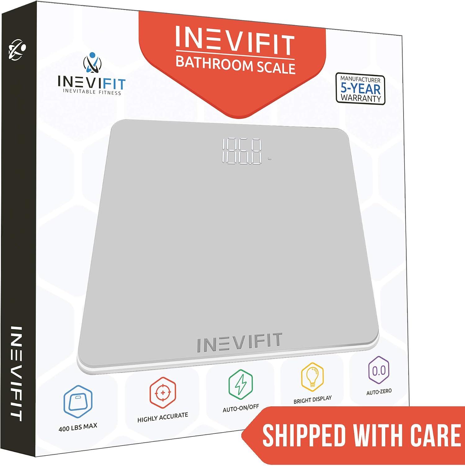 Flash Sale Buy 1 get 1 INEVIFIT Bathroom Scale, Highly Accurate Digital Bathroom Body Scale, Precisely Measures Weight up to 400 lbs
