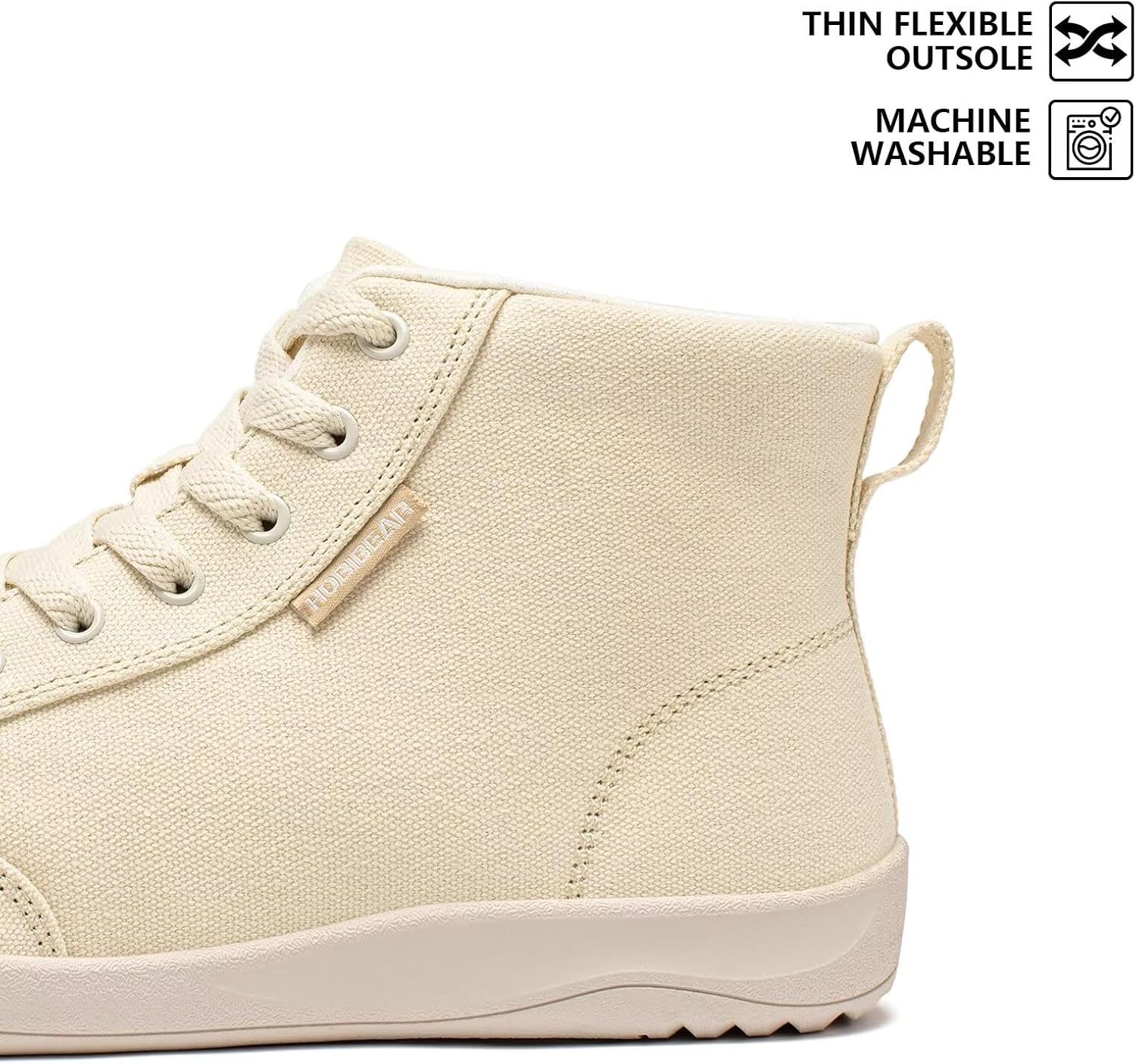 HOBIBEAR Womens Barefoot Shoes | Wide Toe Box | High Top Canvas | Comfortable Trail Running Sneaker - Image 4